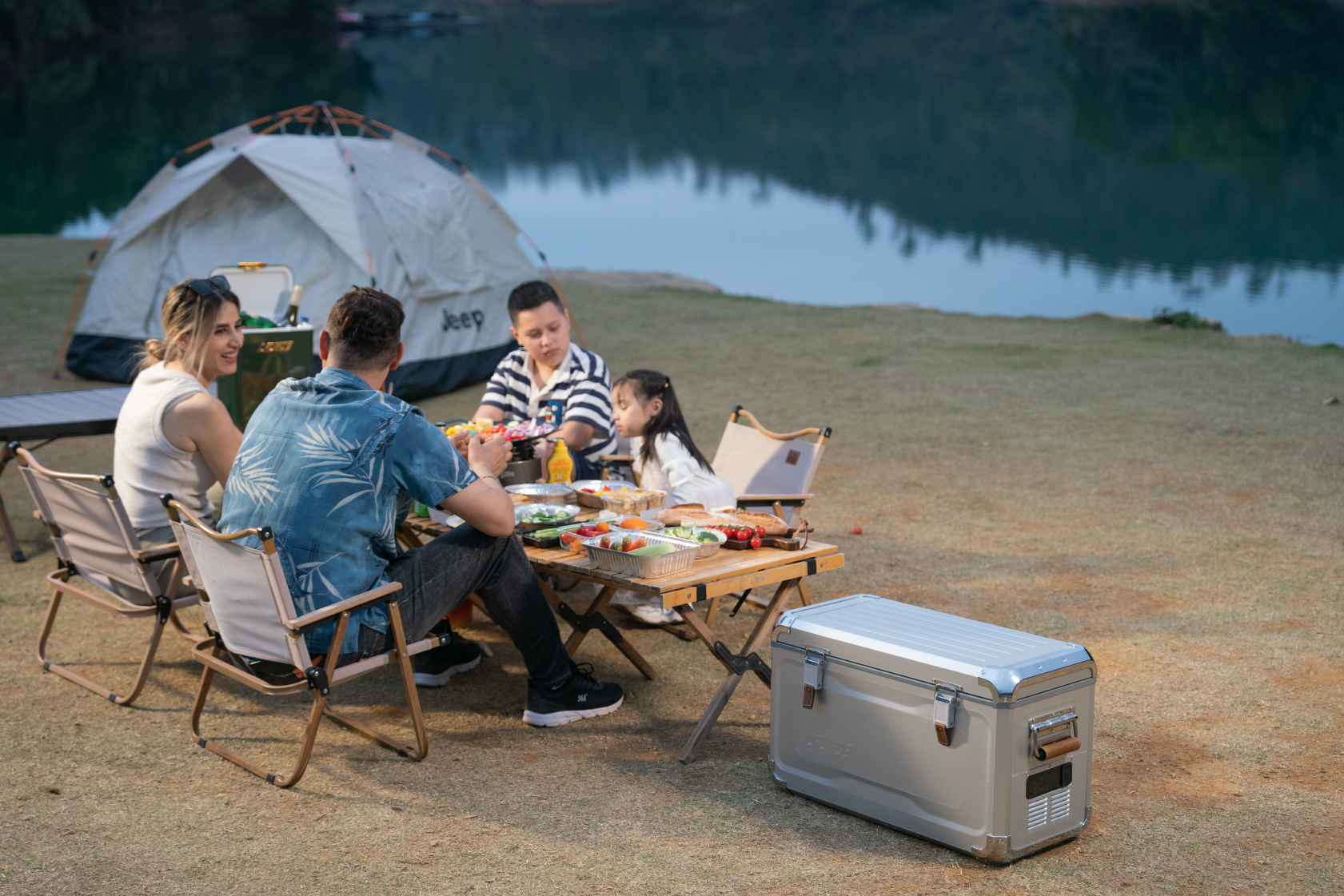Lakeside camping